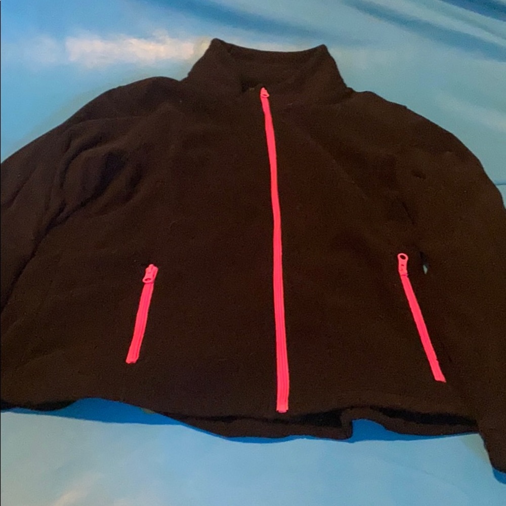 Pink and black zip up jacket